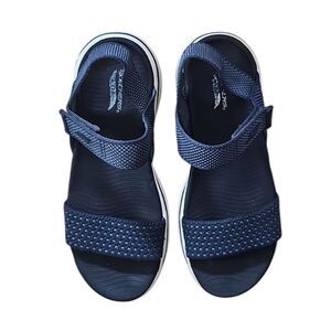 Skechers Go Walk Arch Fit Navy Blue Sandals Sz 7 Walking Shoes Arch Support Shoe
